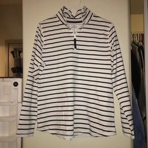 COPY - Navy & White Striped St. John’s Bay Quarter Zip Sweater.